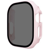 Matowe Etui zamykane z hartowanym szkłem Anti-Spy do Apple Watch Ultra 49mm - jasnoróżowe