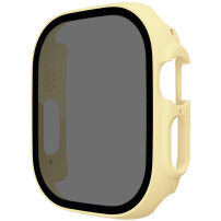 Matowe etui zamykane ze szkłem hartowanym Anti-Spy do Apple Watch Ultra 49mm - żółte