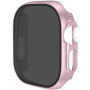 Metaliczne etui zamykane z hartowanym szkłem Anti-Spy do Apple Watch Ultra 49mm - różowe