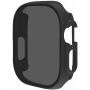 Matowe etui zamykane z hartowanym szkłem Anti-Spy do Apple Watch Ultra 49mm - czarne
