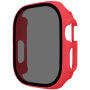 Matowe Etui zamykane z hartowanym szkłem Anti-Spy do Apple Watch Ultra 49mm - czerwone
