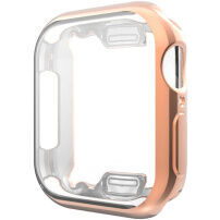 Metaliczne etui zamykane z miękkiego tworzywa sztucznego z ochroną wyświetlacza do Apple Watch 40mm - różowozłote