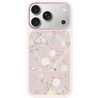 MUTURAL Flora Story etui ze wzorem w kwiaty i MagSafe do iPhone 17 Pro Max - różowe