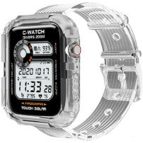 Etui z przezroczystym paskiem dla Apple Watch 45mm / 44mm / 42mm - czyste