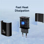 USAMS CC317 GaN ładowarka do szybkiego ładowania z portami USB-C / USB-A - 33W - czarna