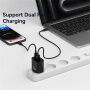 USAMS CC317 GaN ładowarka do szybkiego ładowania z portami USB-C / USB-A - 33W - czarna