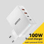 ESSAGER ES-CD37 ładowarka do szybkiego ładowania z portami 2x USB-C / 2x USB-A - 100W - biała
