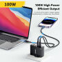 ESSAGER ES-CD37 ładowarka do szybkiego ładowania z portami 2x USB-C / 2x USB-A - 100W - biała