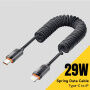 ESSAGER spiralny pleciony kabel ładujący i do transmisji danych - USB-C na Lightning - 1,8 m - czarny