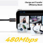 ESSAGER spiralny pleciony kabel ładujący i do transmisji danych - USB-C na Lightning - 1,8 m - czarny