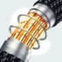 ESSAGER spiralny pleciony kabel ładujący i do transmisji danych - USB-C na Lightning - 1,8 m - czarny