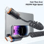 ESSAGER spiralny pleciony kabel ładujący i do transmisji danych - USB-C na Lightning - 1,8 m - czarny