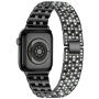 xDfind metalowy pasek wysadzany kamyczkami do Apple Watch 42mm / 41mm / 40mm / 38mm - czarny