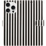 Etui zamykane w paski do iPhone 15 Pro Max - czarno-białe