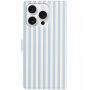 Etui zamykane w paski do iPhone 15 Pro Max - niebiesko-białe
