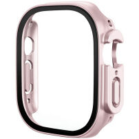 Metaliczne etui zamykane ze szkłem hartowanym do Apple Watch Ultra 49mm - różowe