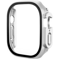 Metaliczne etui zamykane ze szkłem hartowanym do Apple Watch Ultra 49mm - srebrne