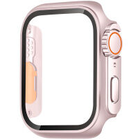 Etui zamykane w stylu Watch Ultra z hartowanym szkłem do Apple Watch 46mm - różowe