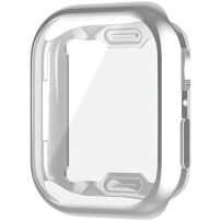 Metaliczne etui zamykane z miękkiego plastiku z ochroną wyświetlacza do Apple Watch 41mm - srebrne