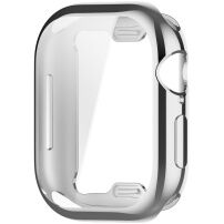 Metaliczne Etui zamykane z miękkiego tworzywa sztucznego z ochroną ekranu do Apple Watch 42mm (Series 10 / 11) - srebrne