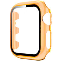 Przezroczysta obudowa z hartowanym szkłem dla Apple Watch 42mm - pomarańczowe