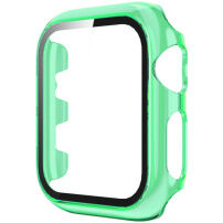 Przezroczysta obudowa z hartowanym szkłem dla Apple Watch 42mm - neonowa zieleń