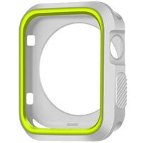 Pokrowiec ochronny silikonowy dla Apple Watch 42mm - biało-zielony