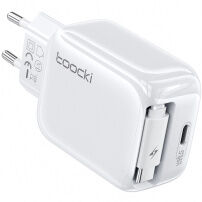 Toocki TC55302 GaN zestaw ładowarki z portem USB-C i wysuwanego kabla USB-C - 30W - biały