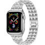 xDfind metalowy pasek wysadzany kamyczkami do Apple Watch 42mm / 41mm / 40mm / 38mm - srebrny