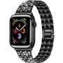 xDfind metalowy pasek wysadzany kamyczkami do Apple Watch 42mm / 41mm / 40mm / 38mm - czarny