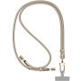 WEKOME WDC-70 2w1 pleciony kabel ładujący i do przesyłu danych oraz smycz - USB-C do USB-C - 1,6 m - beżowy