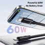 ESSAGER ES-X83 kabel do ładowania i transmisji danych oraz smycz - USB-C na USB-C - 30 cm - różowy
