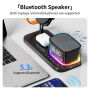 C09 3w1 magnetyczna podstawka bezprzewodowa z zegarem, głośnikiem i podświetleniem do iPhone / Apple Watch / AirPods - 25W - czarna