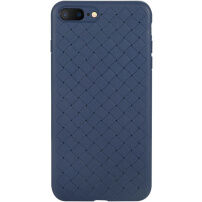 BENKS plastikowe etui ochronne w stylu ocieplanej skóry dla iPhone 8 Plus / 7 Plus – ciemnoniebieskie