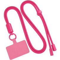 Uniwersalna regulowana smycz do etui do iPhone - neonowo różowa