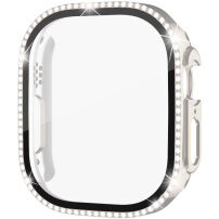 xDfind etui zamykane wysadzane kamyczkami ze szkłem hartowanym do Apple Watch Ultra 49mm - starlight