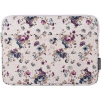 Torba w kwiatowy wzór retro na iPada do 13" / MacBooka do 14" - beżowa