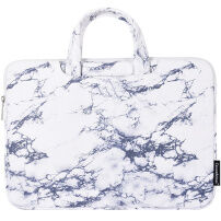 Torba z marmurowym wzorem na MacBooka do 16" - biała