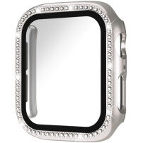 xDfind etui zamykane wysadzane kamieniami ze szkłem hartowanym do Apple Watch 41mm - starlight