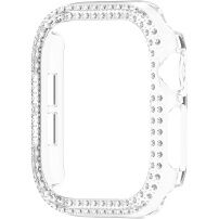 xDfind błyszczące Etui zamykane wysadzane kamyczkami do Apple Watch 46mm - przezroczyste