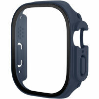 xDfind matowe etui zamykane ze szkłem hartowanym do Apple Watch Ultra 49mm - ciemnoniebieskie