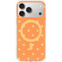Błyszczące etui w kropki z MagSafe do iPhone 17 Pro - pomarańczowe