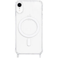 Transparentne etui z uchwytami na smycz i MagSafe do iPhone XR - przezroczyste