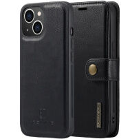 DG.MING 2w1 zdejmowane etui z klapką dla iPhone 13 mini - czarne