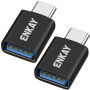 ENKAY ENK-AT134 redukcja ładująca i do przesyłu danych - USB-A na USB-C - 2 szt. - czarna
