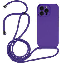 Silikonowe etui ze sznurkiem do iPhone 16 Pro Max - fioletowe