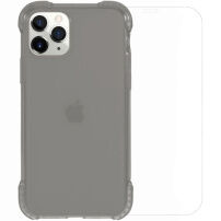 Divi etui przezroczyste ze wzmocnionymi rogami + szkło hartowane na ekran dla iPhone 11 Pro - czarny