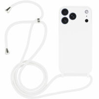 Silikonowe etui ze sznurkiem do iPhone 17 Pro Max - białe