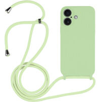 Silikonowe etui ze sznurkiem do iPhone 16 - zielone
