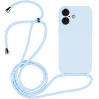 Silikonowe etui ze sznurkiem do iPhone 16 Plus - niebieskie